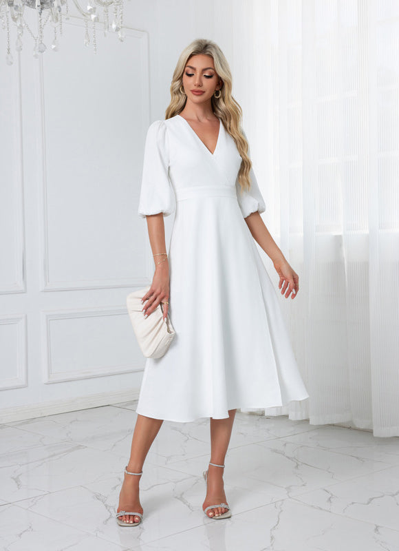 Robe Blanche Midi Chic - gallery 1