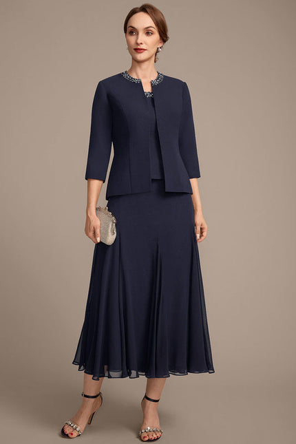 Robe Midi Veste Chic Mousseline - gallery 3