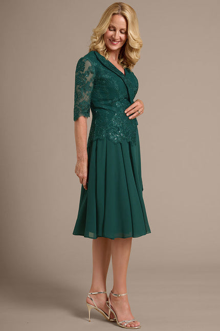 Robe Midi Vert Emeraude - gallery 5