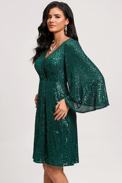 Robe Midi Émeraude Pailletée - gallery 1