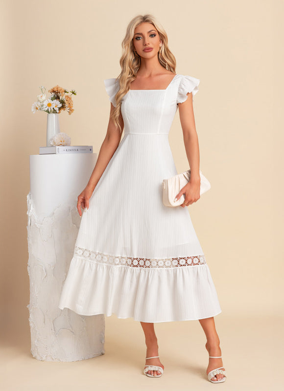 Robe Midi Blanche Brodée - gallery 4