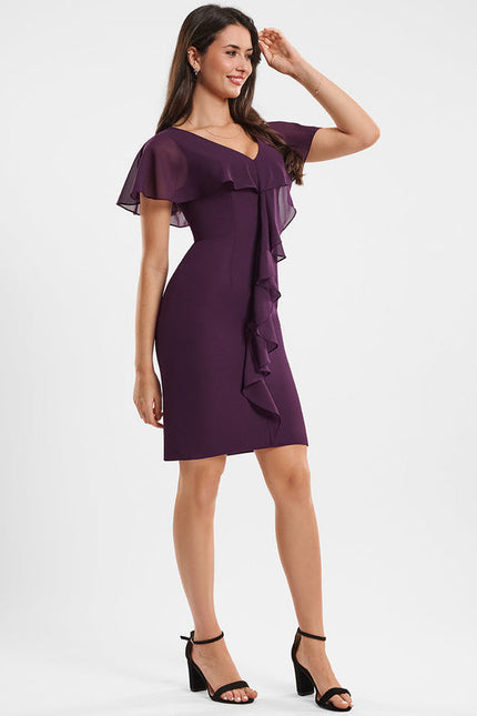 Robe Midi Violette Volantée - gallery 1