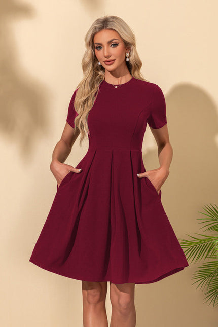 Robe Midi Trapèze Marine - gallery 1