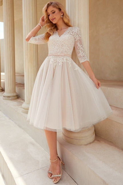 Robe Midi Tulle Écrue - gallery 1