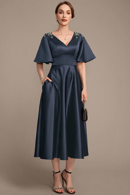Robe Midi Éclat Marine - gallery 5