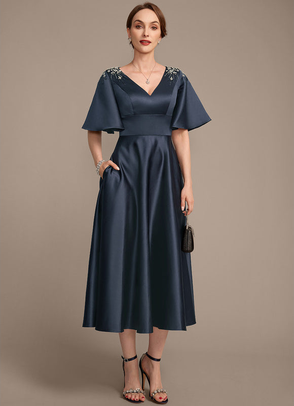 Robe Midi Éclat Marine - gallery 5