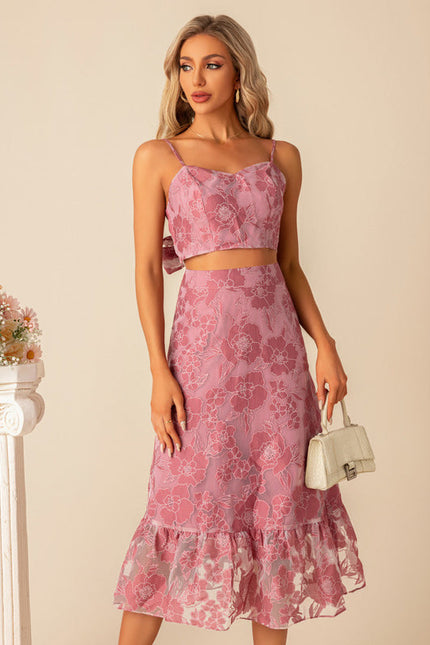 Robe Midi Fleurie Rose - gallery 2