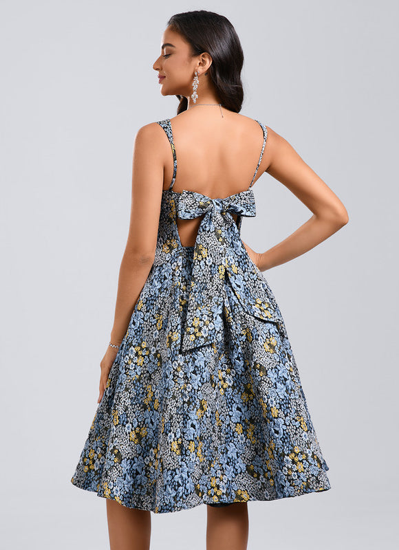Robe Midi Col Carré Florale - gallery 5