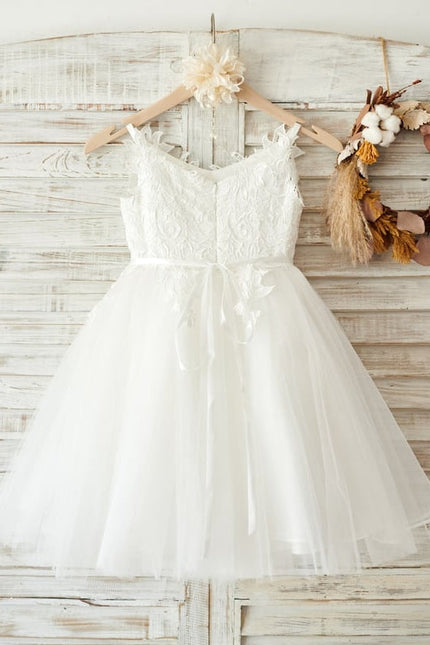 Robe Midi Enfant Dentelle Blanche - gallery 6