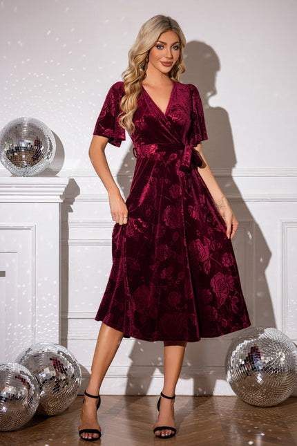 Robe Midi Velours Étoilé