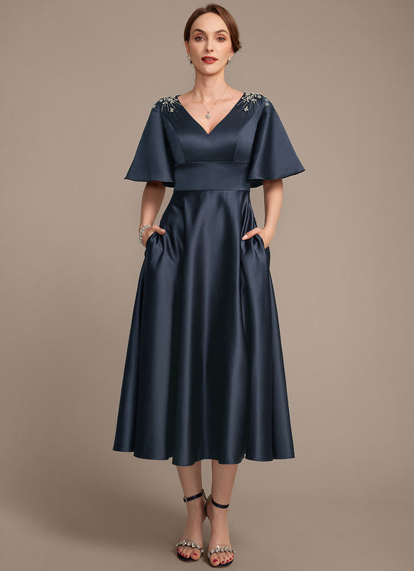 Robe Midi Éclat Marine - gallery 2