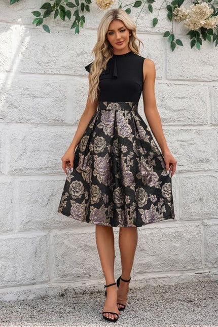 Robe Midi Trapèze Satinée - gallery 2