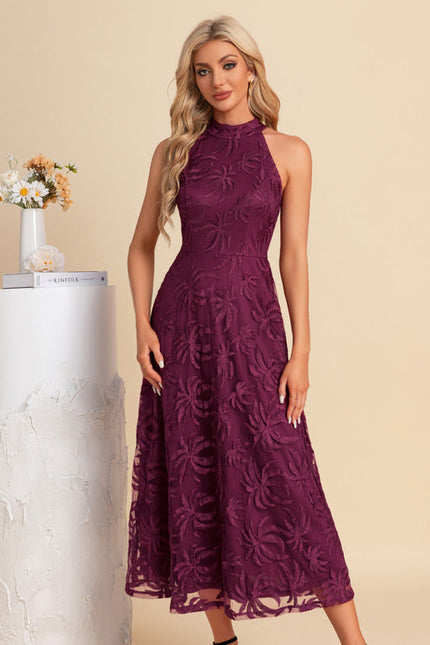 Robe Midi Florale Bordeaux - gallery 5