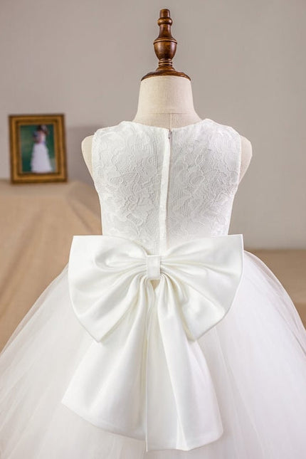 Robe Midi Enfant Tulle Blanc - gallery 3