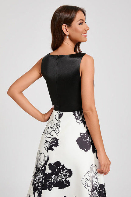 Robe Midi Fleurie Contrastée - gallery 5