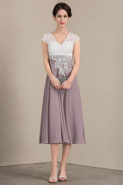 Robe Midi Violet Élégante - gallery 2