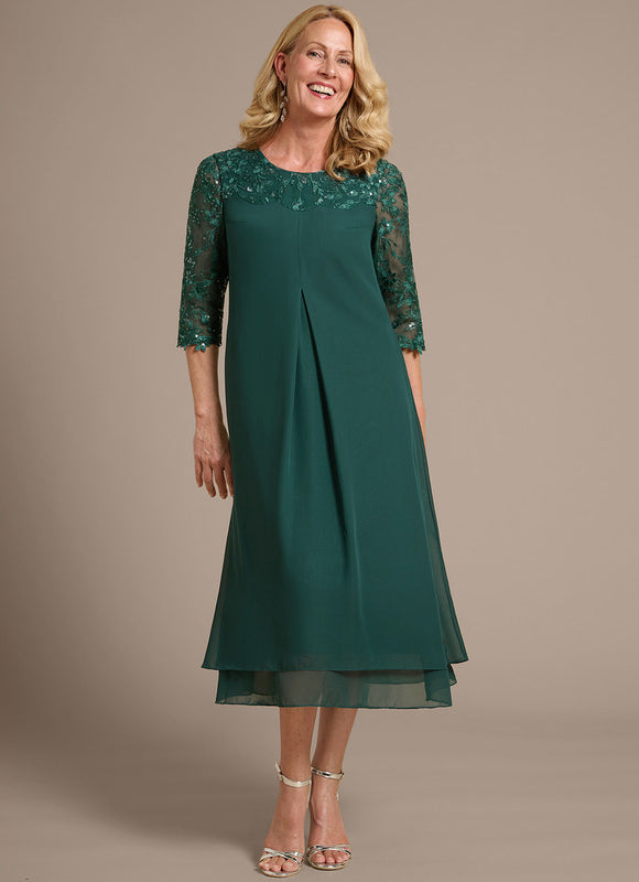 Robe Midi Manche 3 4 - gallery 2