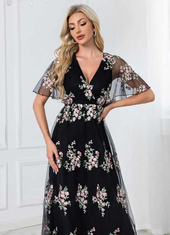 Robe Midi Évasée Fleurie - gallery 2