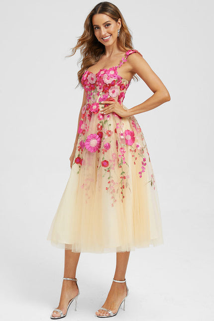 Robe Midi Florale Étoilée - gallery 5