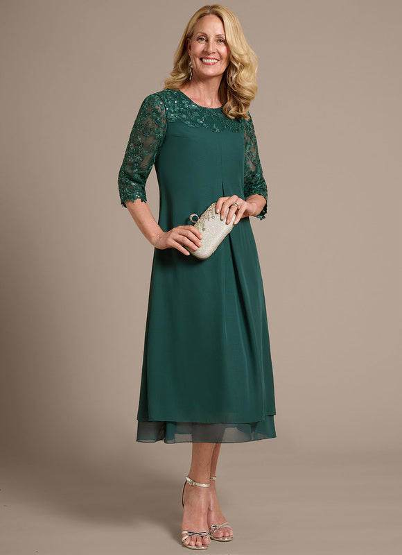 Robe Midi Manche 3 4 - gallery 5