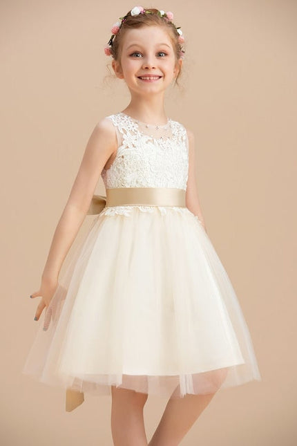 Robe Midi Enfant Tulle Doré - gallery 5