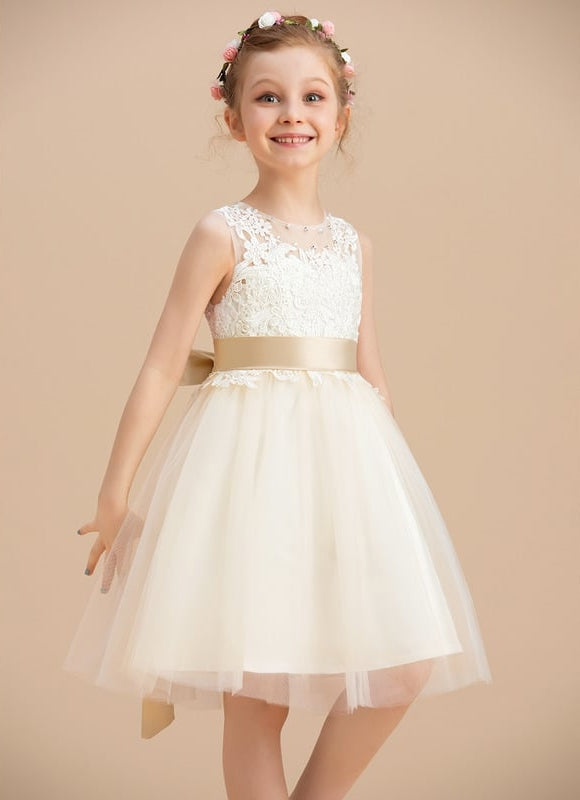 Robe Midi Enfant Tulle Doré - gallery 5
