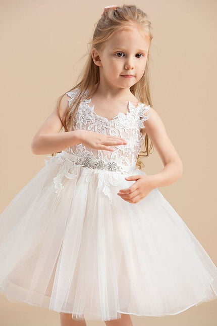 Robe Midi Enfant Dentelle Blanche - gallery 5