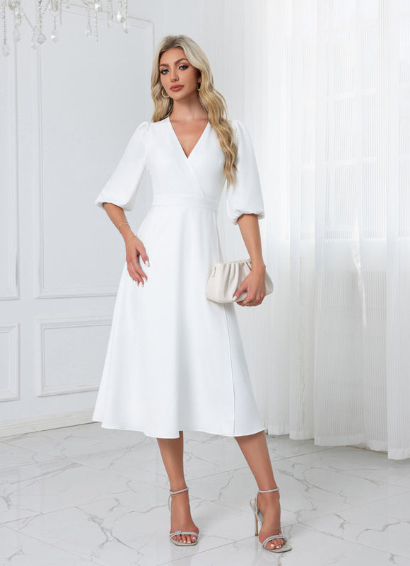 Robe Blanche Midi Chic - gallery 4