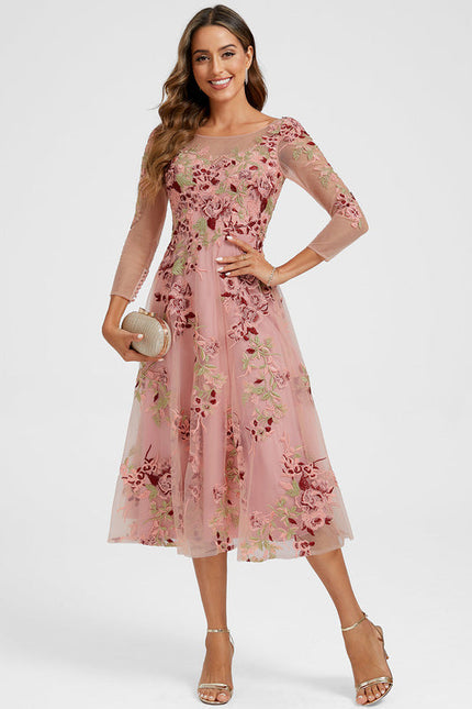 Robe Midi Florale Rose - gallery 1