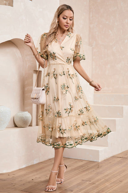 Robe Midi Évasée Fleurie - gallery 3