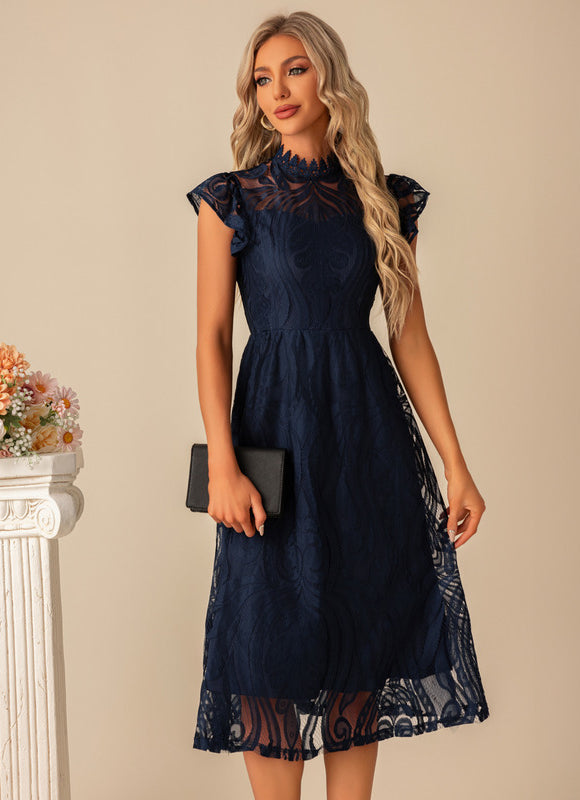 Robe Midi Dentelle Trapèze