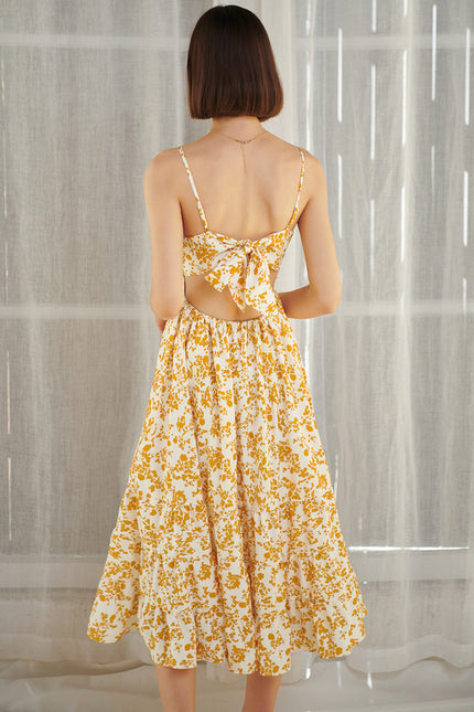 Robe Midi Jaune Champêtre - gallery 3