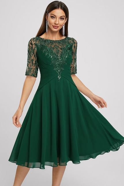 Robe Midi Cocktail Émeraude