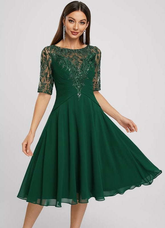 Robe Midi Cocktail Émeraude