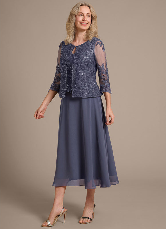 Robe Midi Manche 3 4 - gallery 4