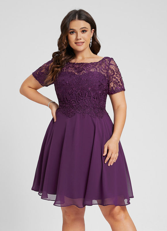 Robe Midi Dentelle Aubergine - gallery 6