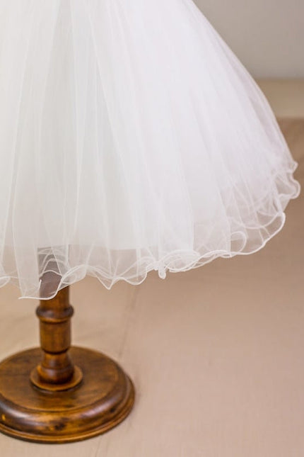 Robe Midi Enfant Tulle Blanc - gallery 4