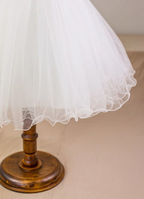 Robe Midi Enfant Tulle Blanc - gallery 4
