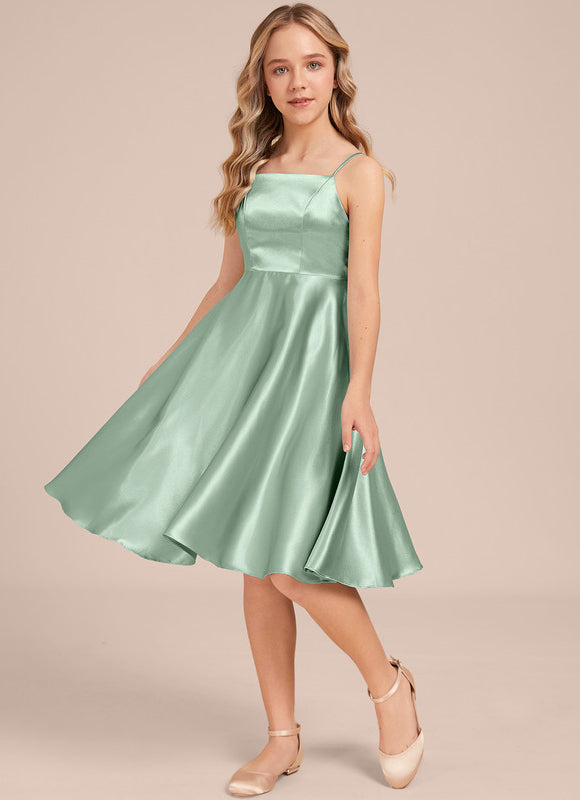 Robe Midi Satinée Verte - gallery 1