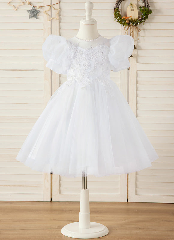 Robe Midi Tulle Blanche Enfant - gallery 6