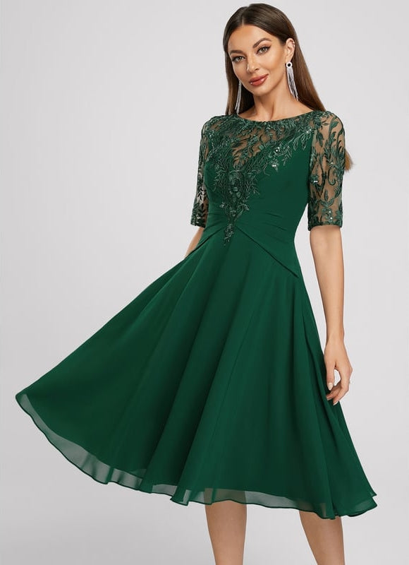 Robe Midi Cocktail Émeraude - gallery 5