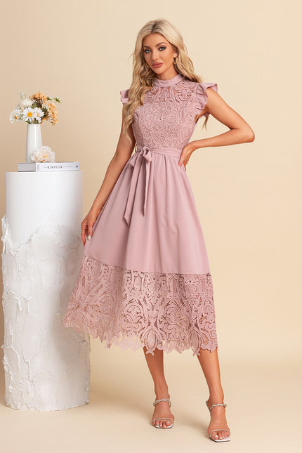 Robe Midi Midi Dentelle Ajustée - gallery 5