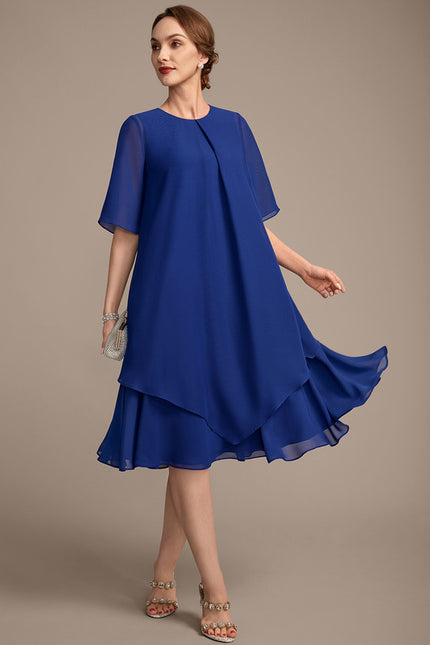 Robe Midi Fluide Bleu Royal - gallery 5