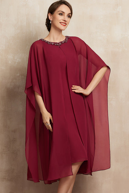 Robe Midi Ailée Bordeaux - gallery 1