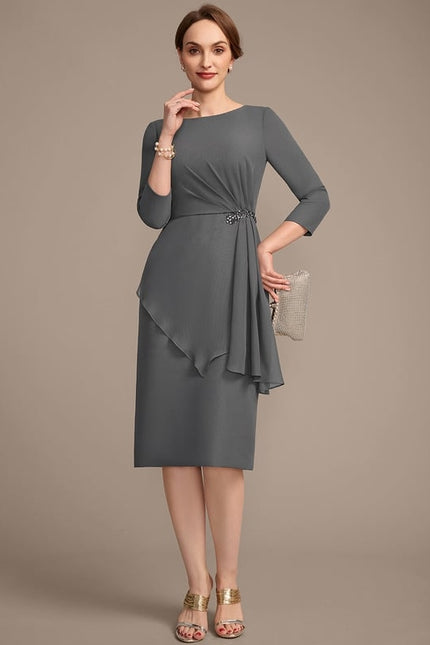 Robe Midi Marine Élégante - gallery 2