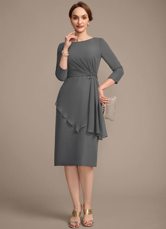 Robe Midi Marine Élégante - gallery 2