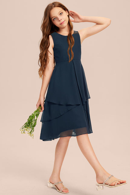 Robe Midi Évasée Marine - gallery 2