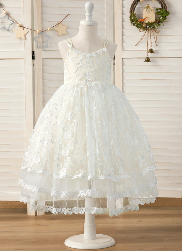 Robe Midi En Dentelle Ivoire - gallery 5