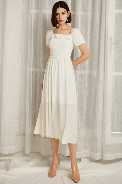 Robe Midi Rose À Motifs