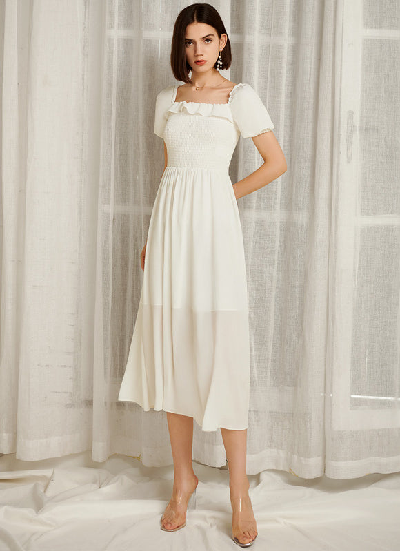 Robe Midi Rose À Motifs